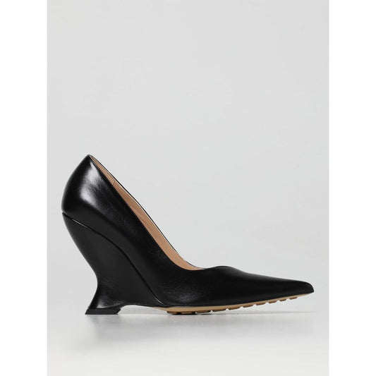 Black Leather High Heel Pumps