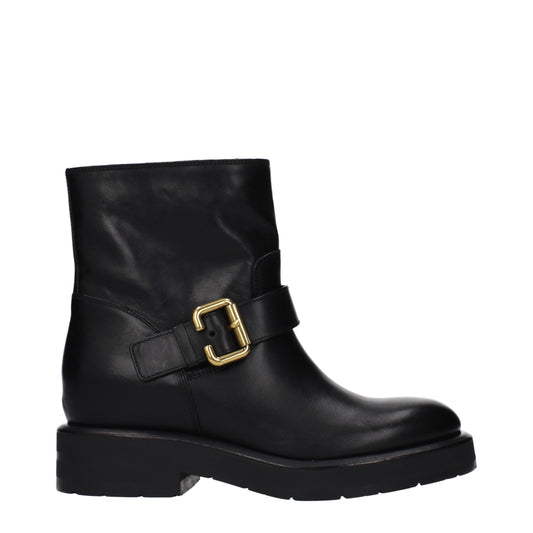 Black Leather Ankle Boots