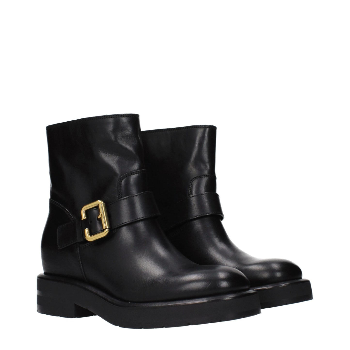 Black Leather Ankle Boots