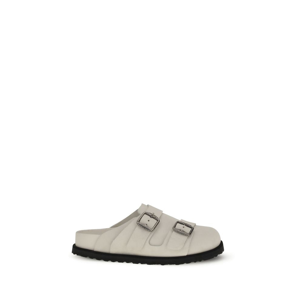 Beige Calf Leather Bos Taurus Mules