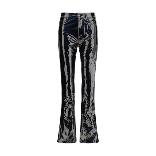 Black Polyethylene Casual Pants