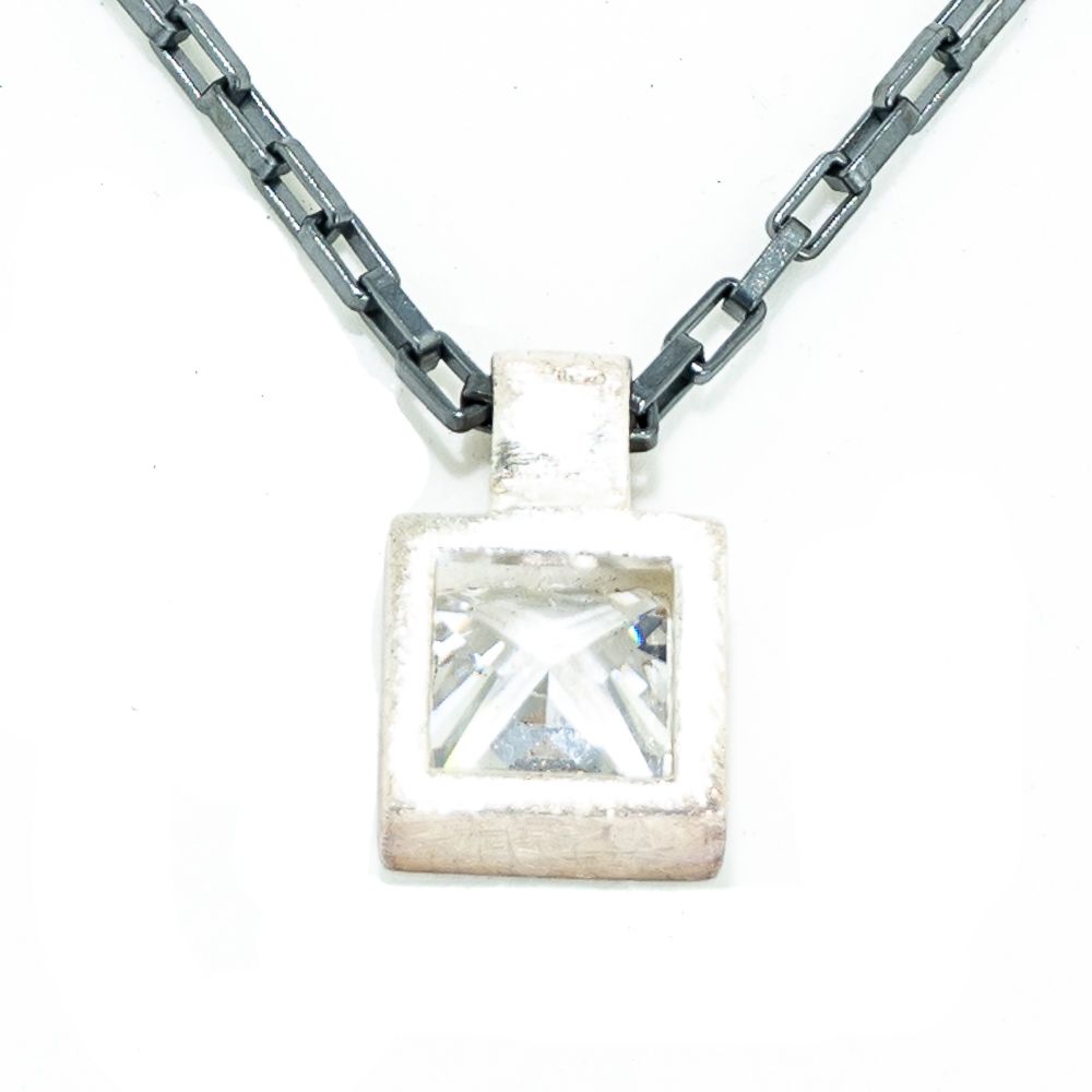 Gray Silver Necklace