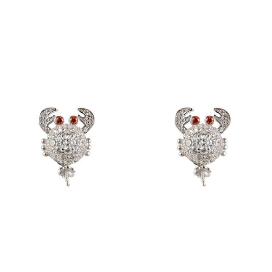 White Silver Earrings