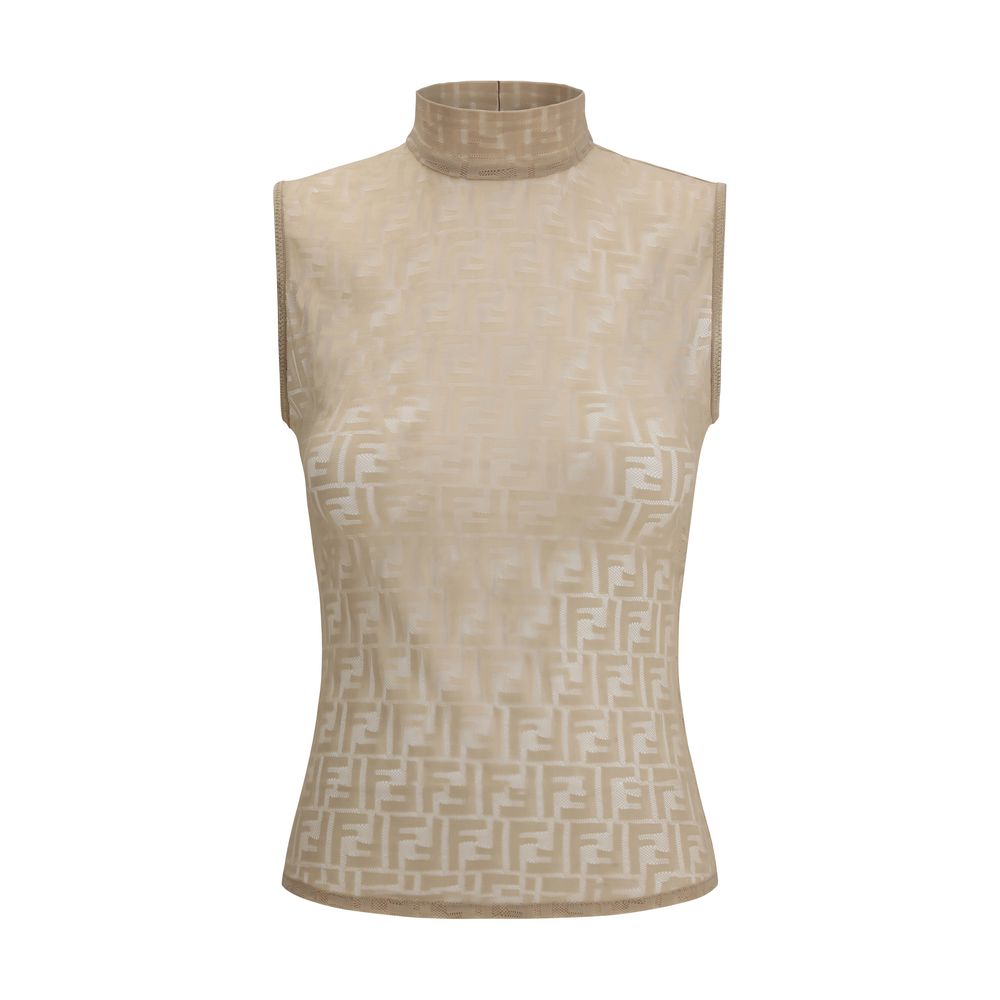 Multicolor Polyamide Sleeveles T-Shirt
