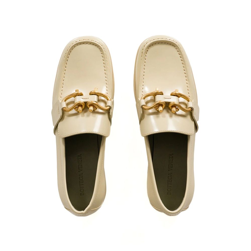 White Calfskin Slip-On Loafers