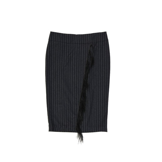 Gray Virgin Wool Long Skirt