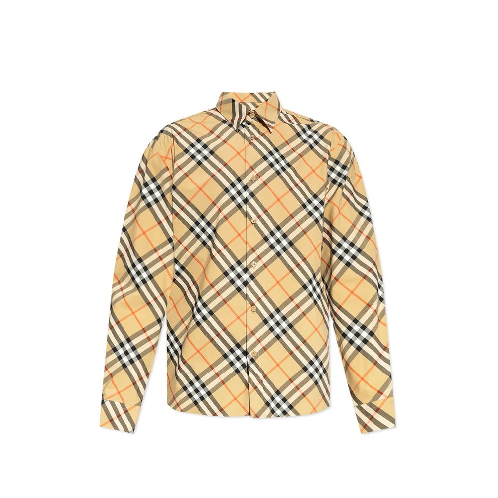 Brown Cotton Pattern Shirt