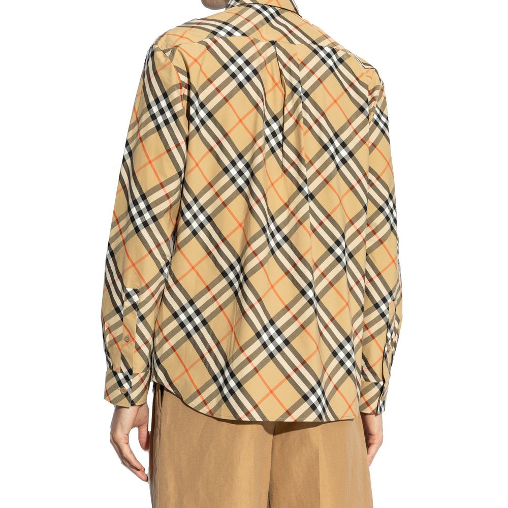 Brown Cotton Pattern Shirt