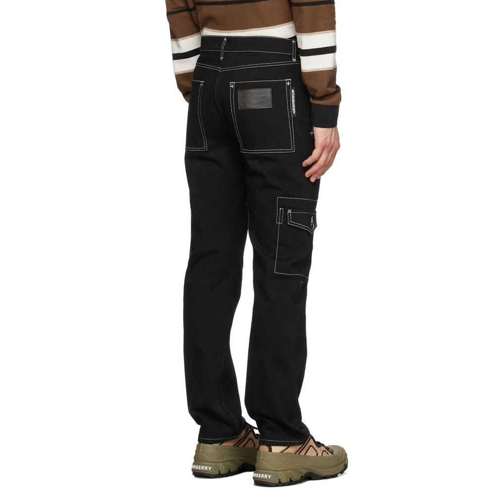 Black Cotton Cargo Pants