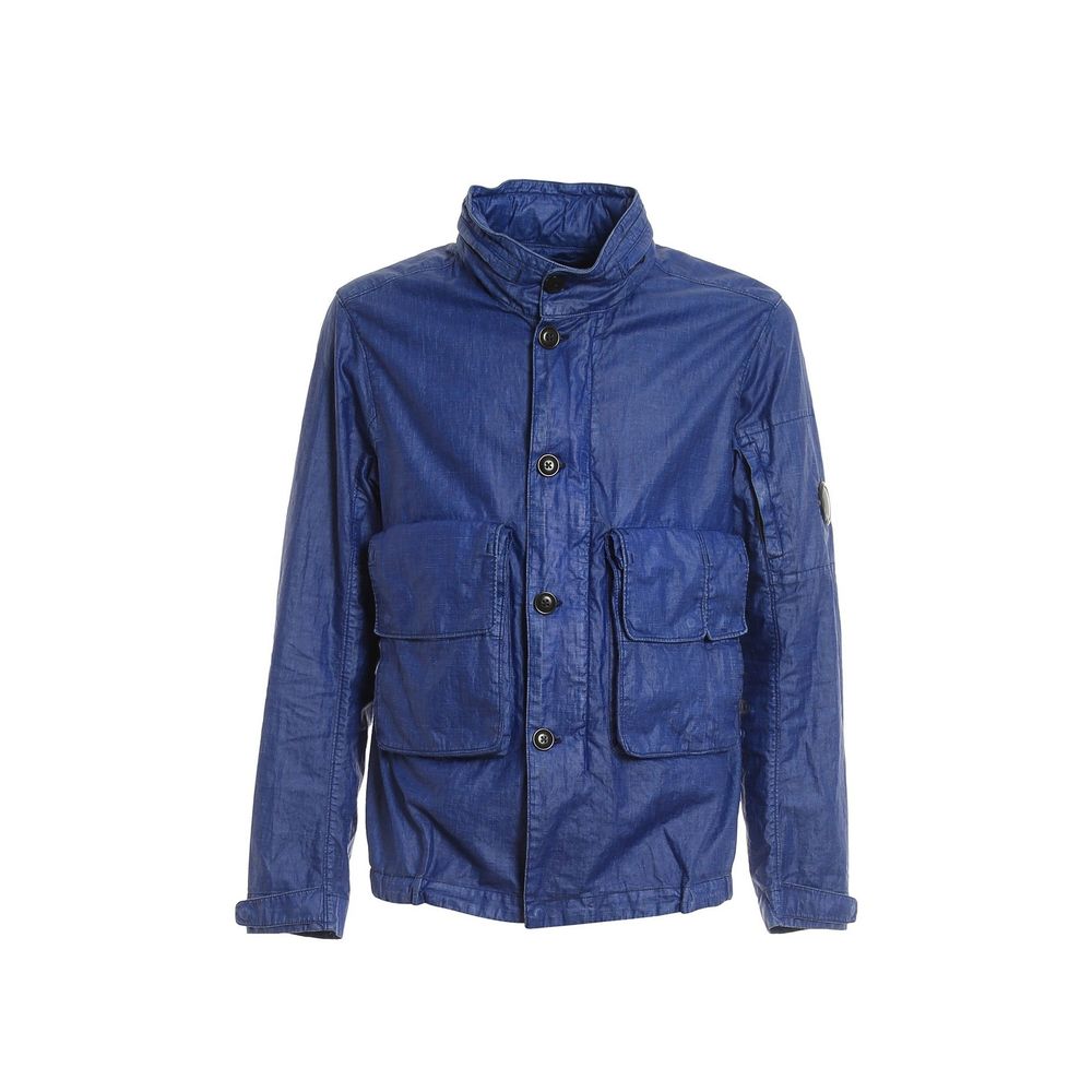 Blue Linen Full-Length Jacket
