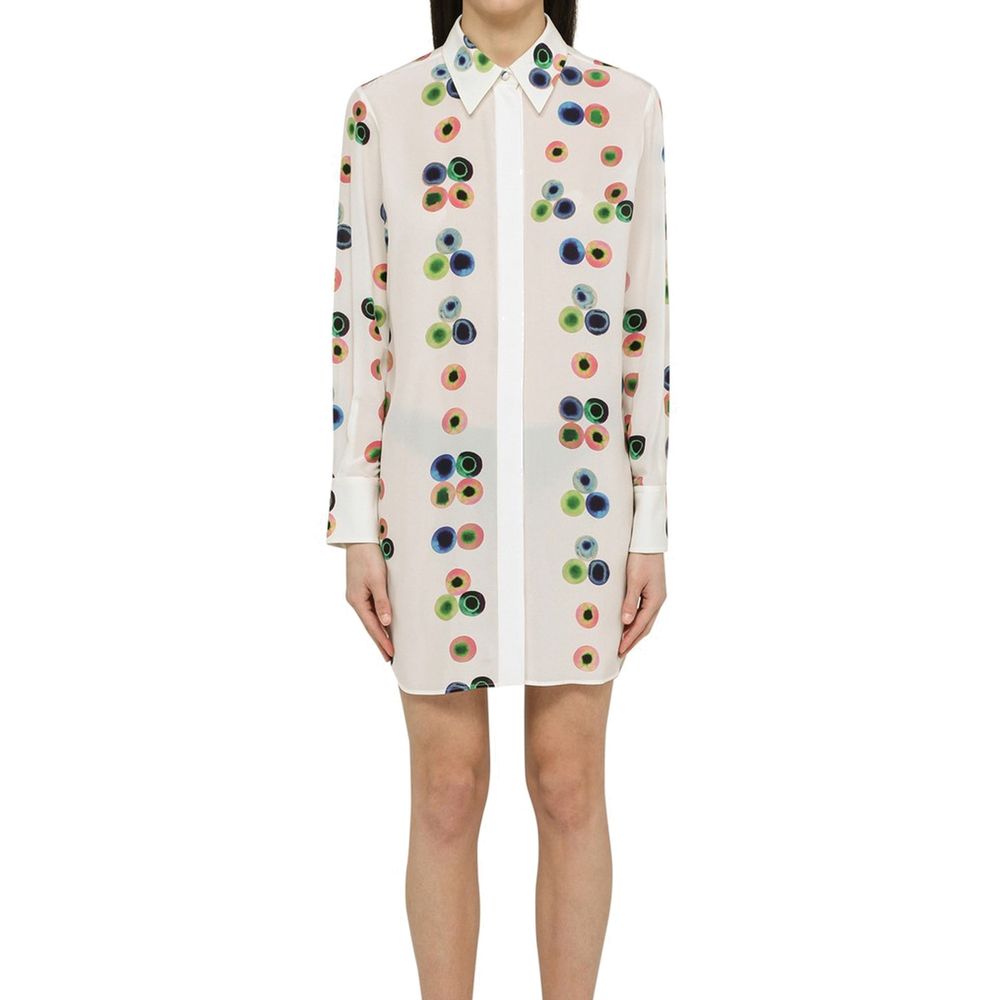 White Silk Casual Dress