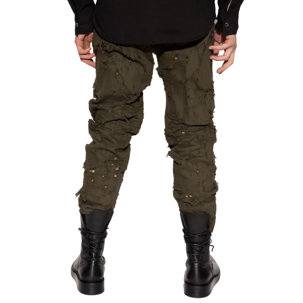 Bicolor Cotton Casual Pants