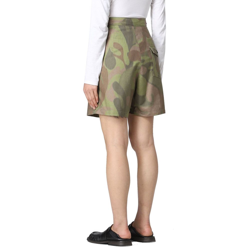 Bicolor Cotton Bermuda Shorts