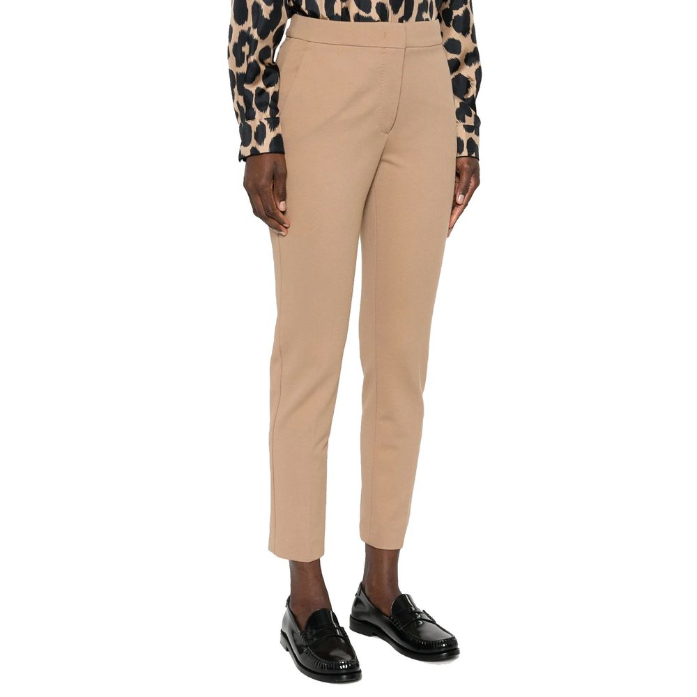 Brown Elastane Pants