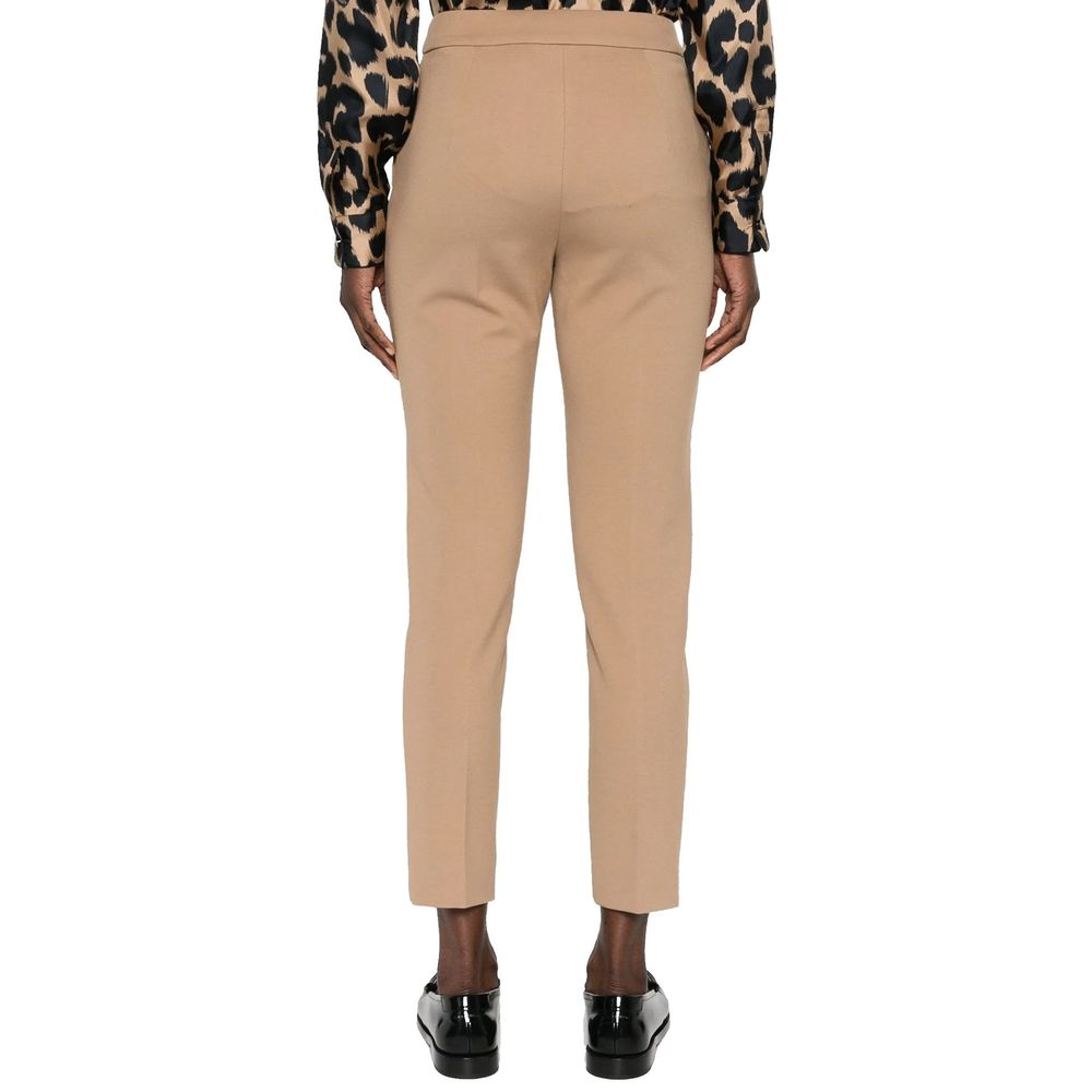 Brown Elastane Pants