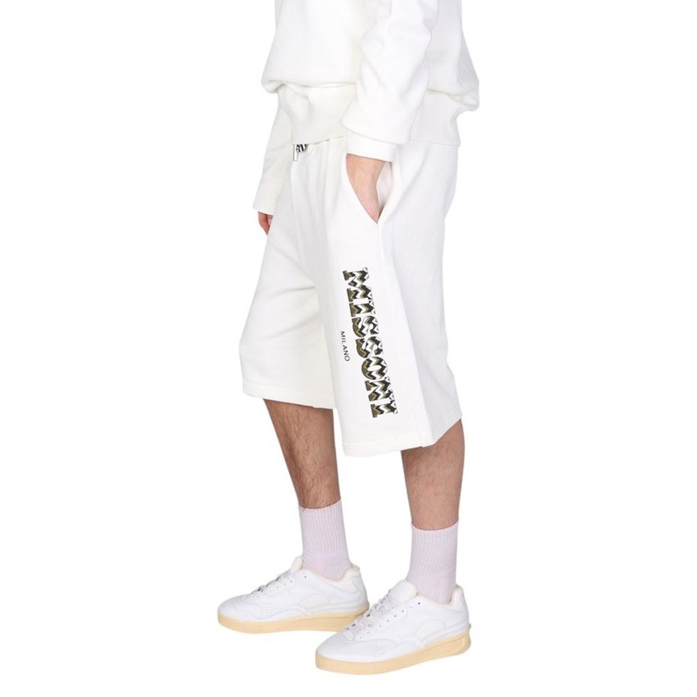 White Cotton Bermuda Shorts