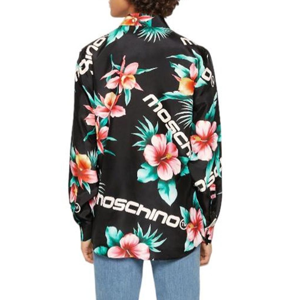 Black Silk Pattern Shirt