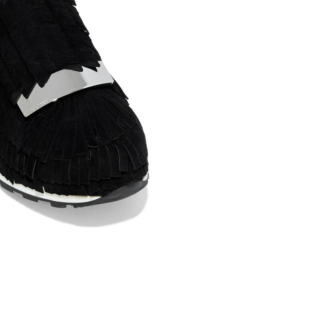 Black Fabric Athletic Sneakers
