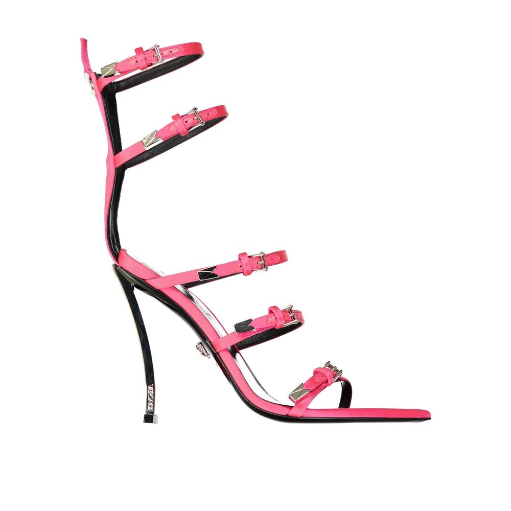 Multicolor Silk Stiletto Heel Sandals