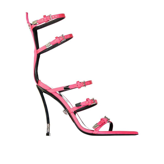 Multicolor Silk Stiletto Heel Sandals