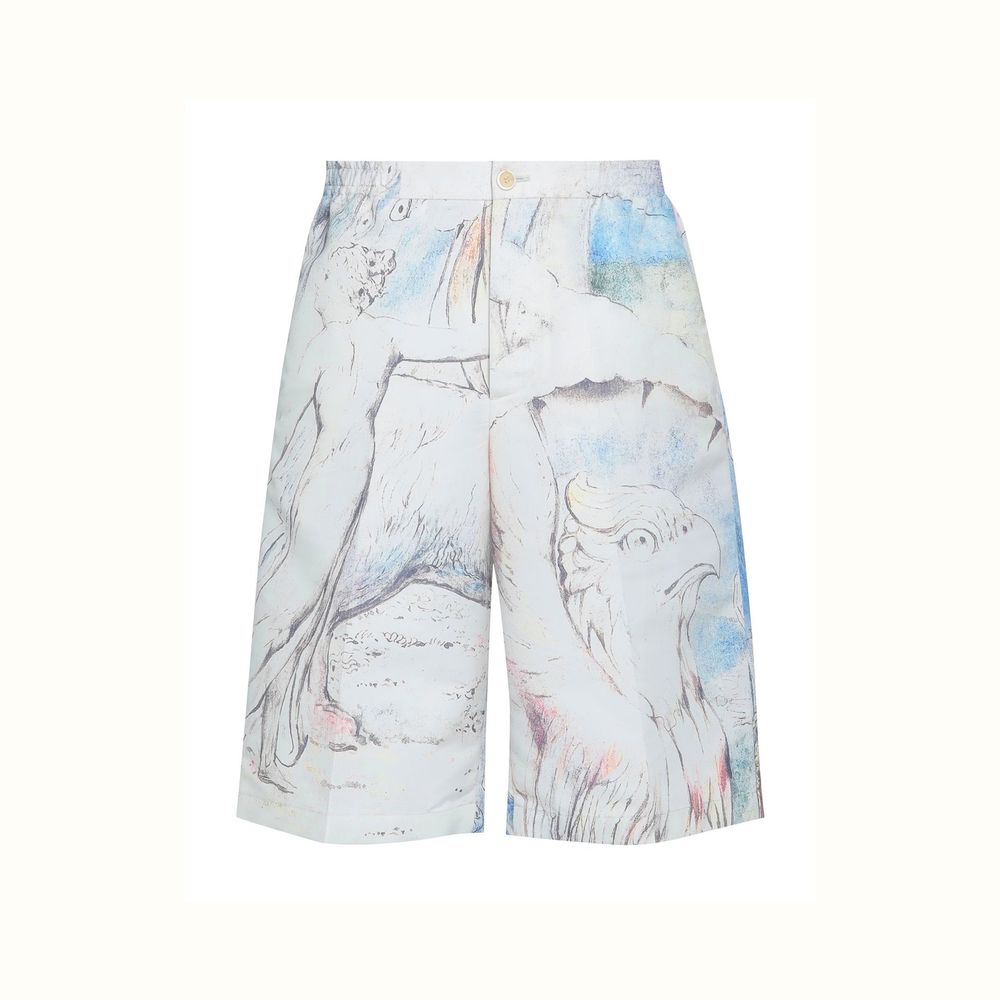 Beige Polyester Short And Mini Shorts