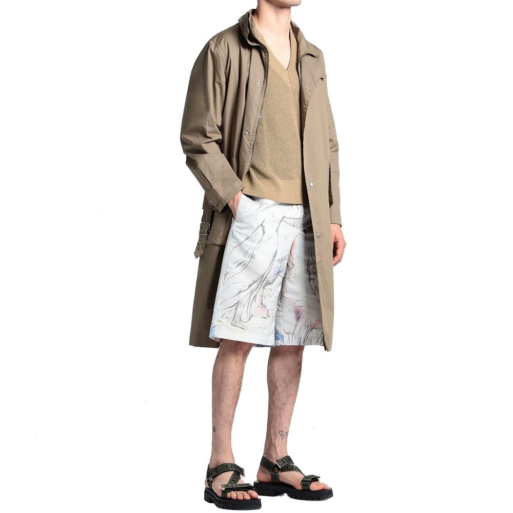 Beige Polyester Short And Mini Shorts
