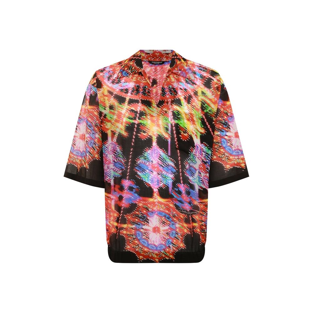 Black Cotton Pattern Shirt