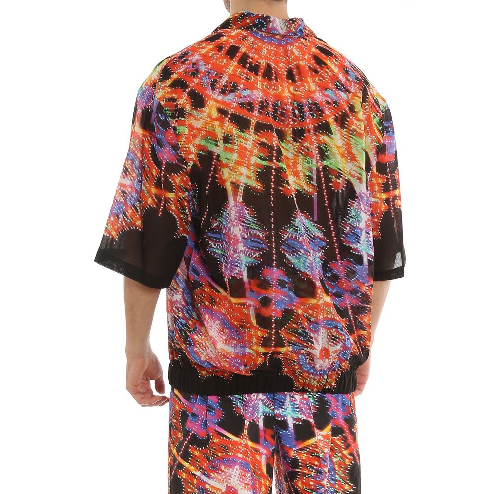 Black Cotton Pattern Shirt