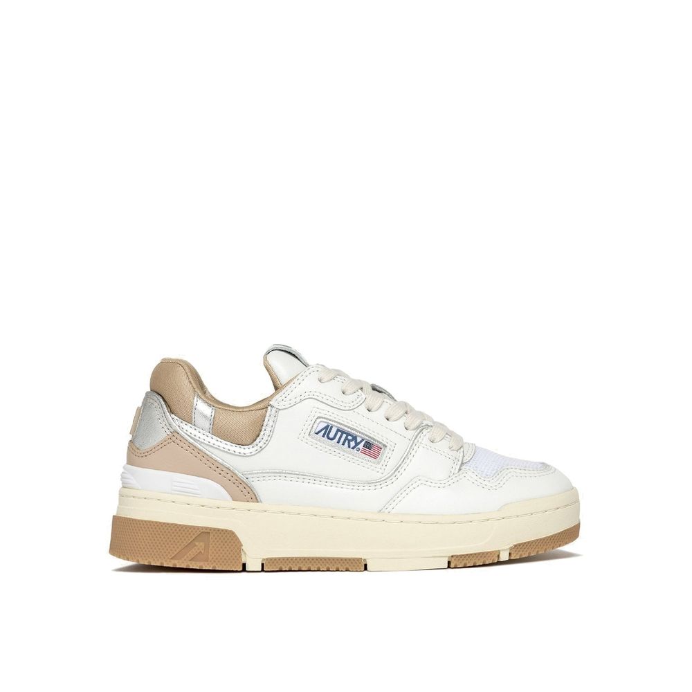 White Leather Low Top Sneakers