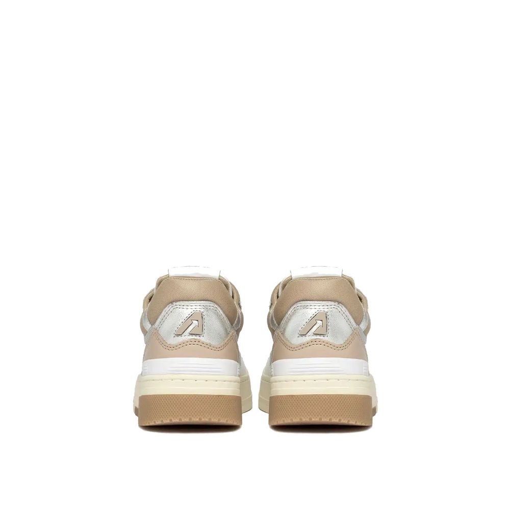 White Leather Low Top Sneakers