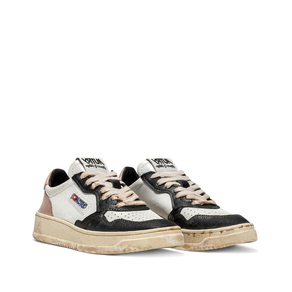 White Leather Low Top Sneakers
