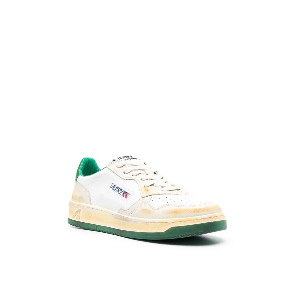 White Leather Low Top Sneakers