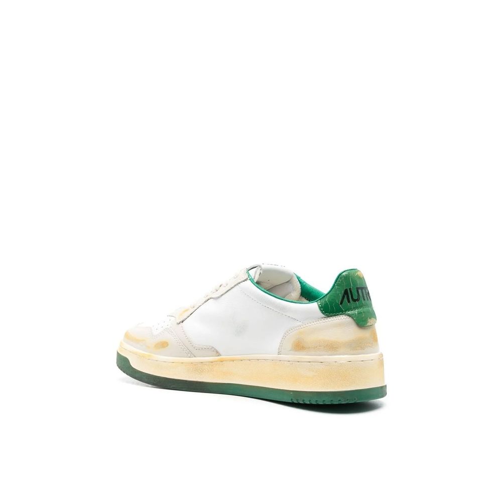White Leather Low Top Sneakers