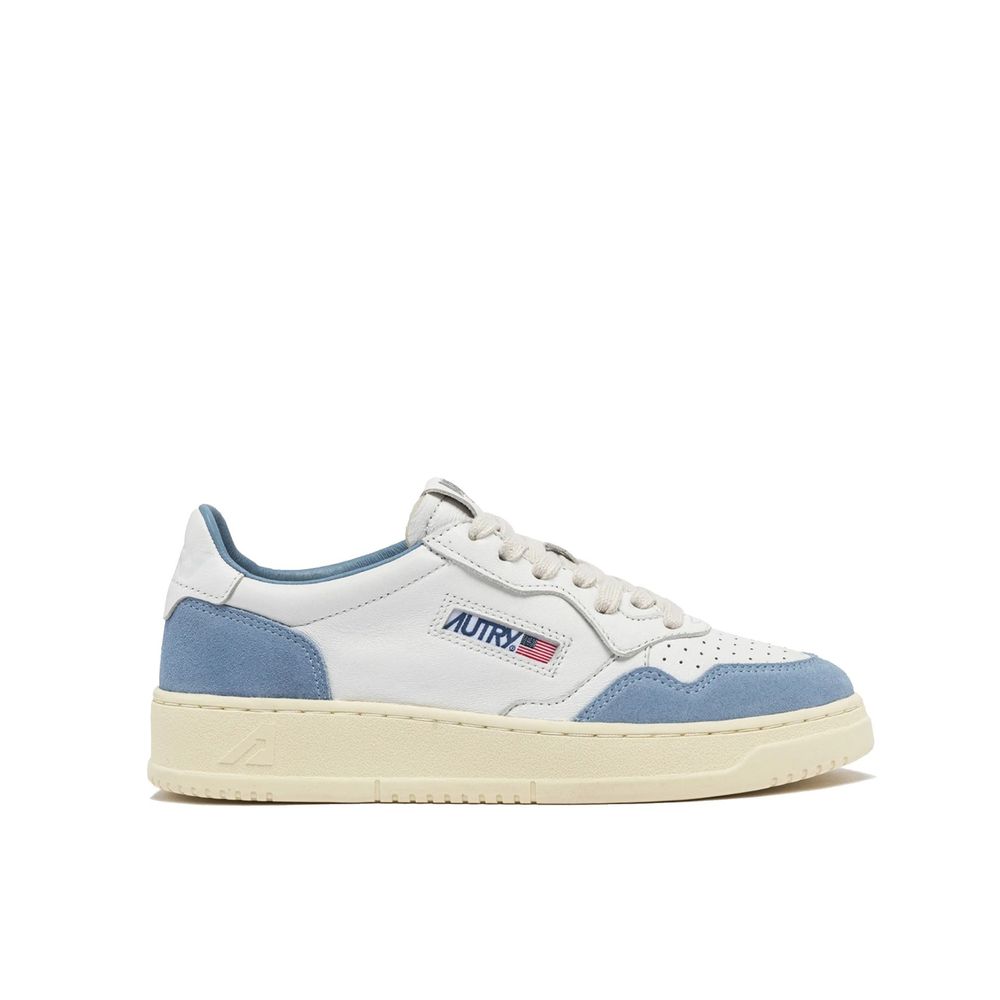 White Leather Low Top Sneakers