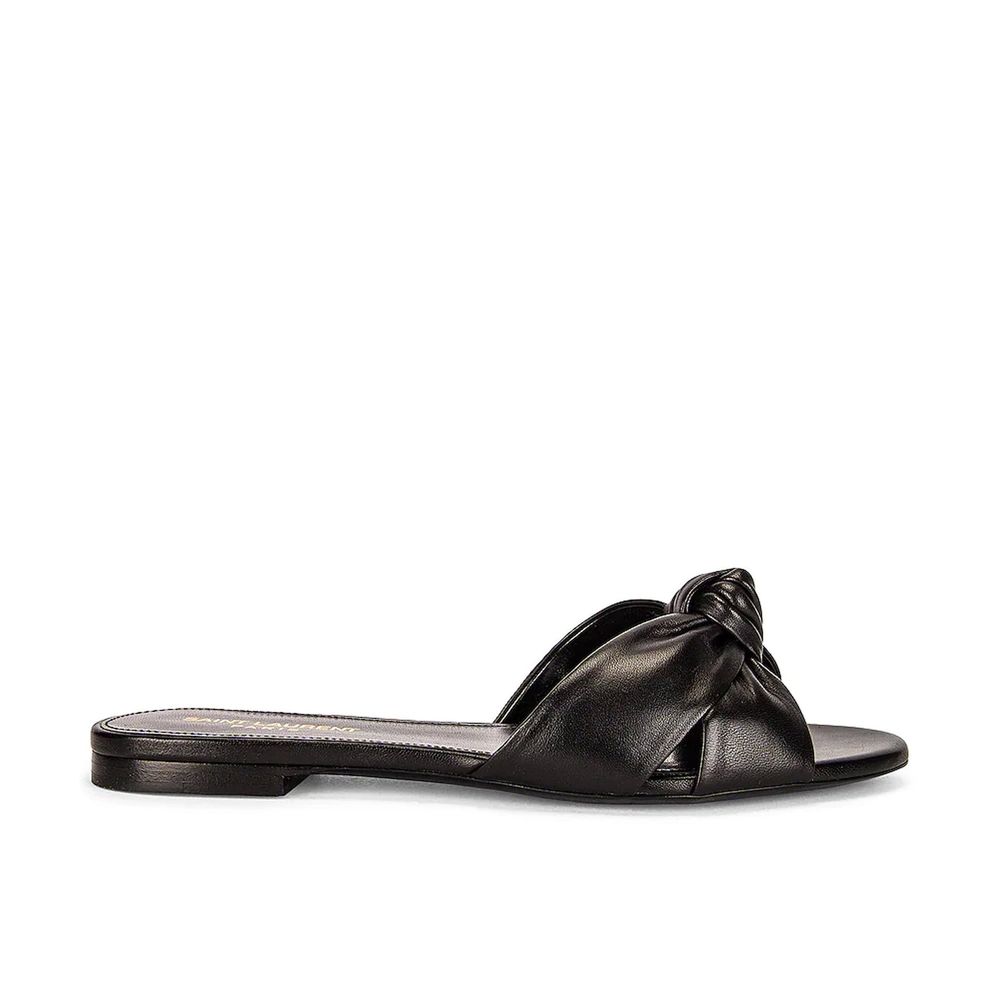 Black Calfskin Slides