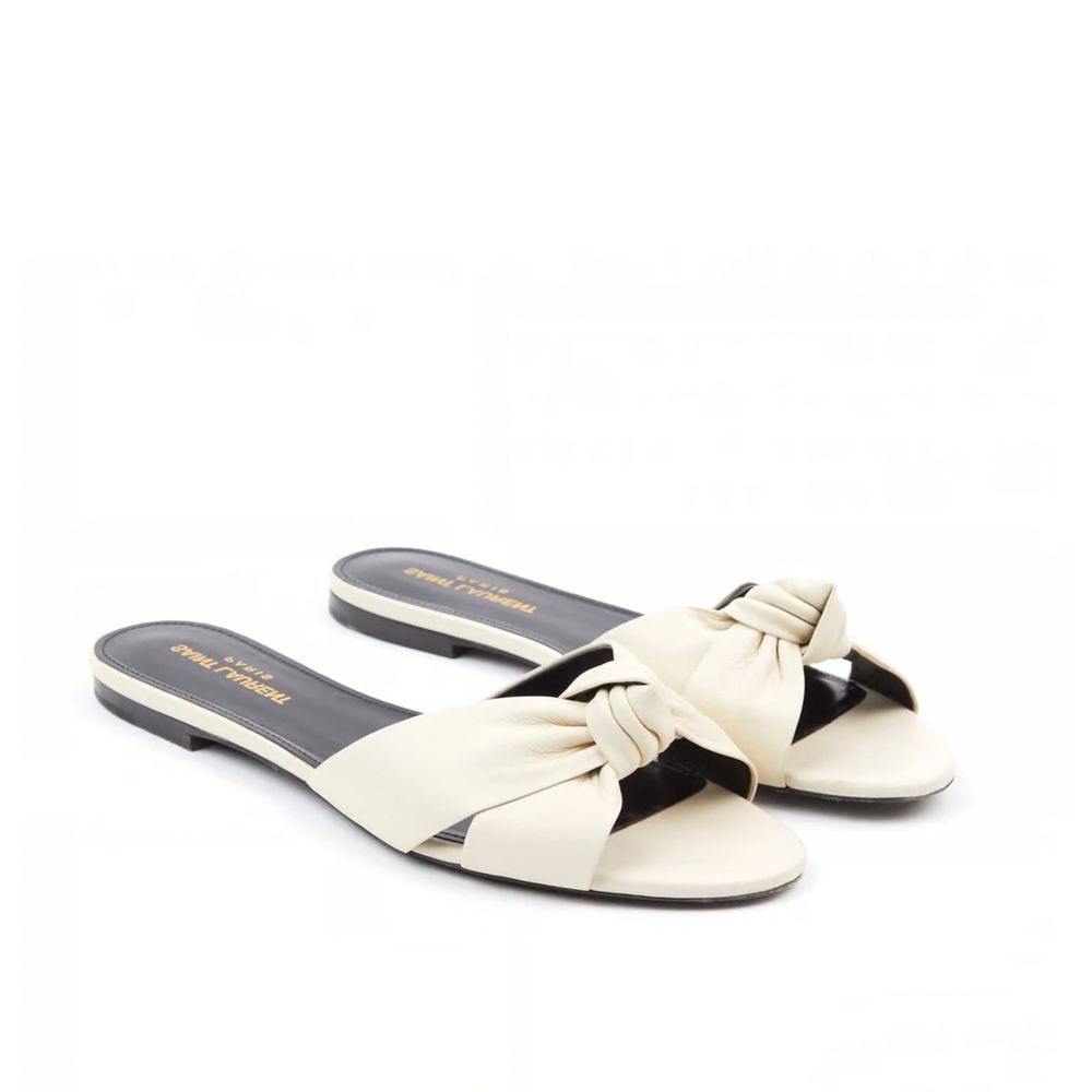 White Calfskin Slides