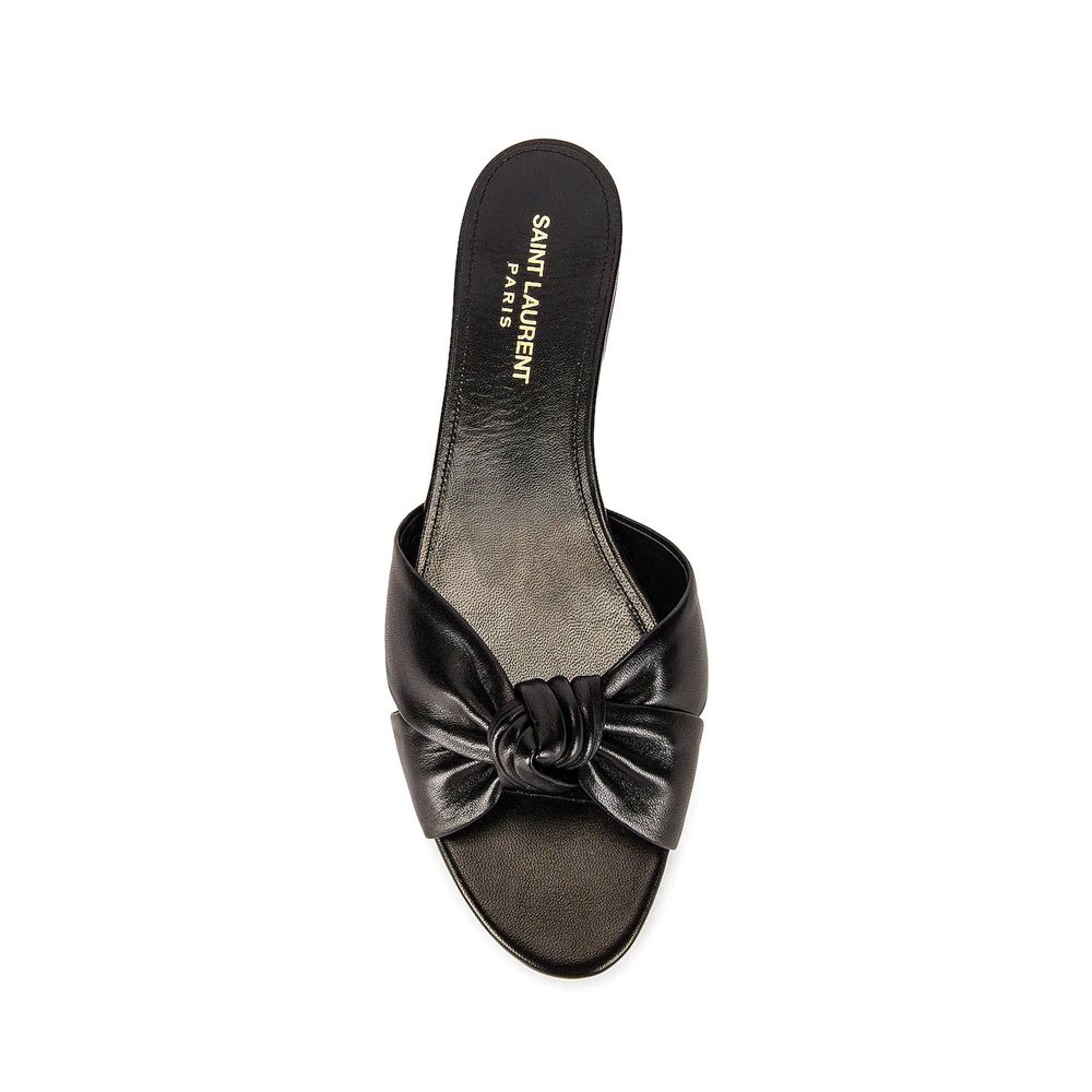 Black Calfskin Slides