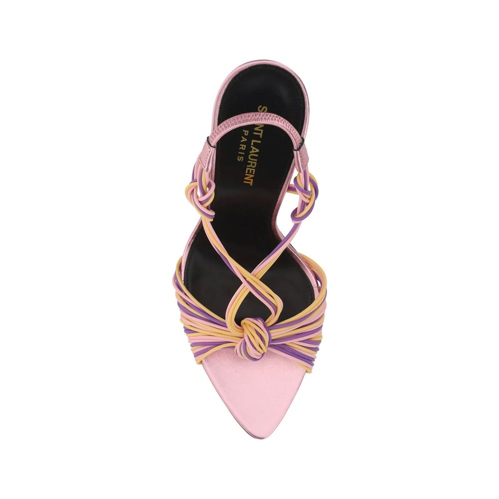 Multicolor Calfskin Stiletto Heel Sandals