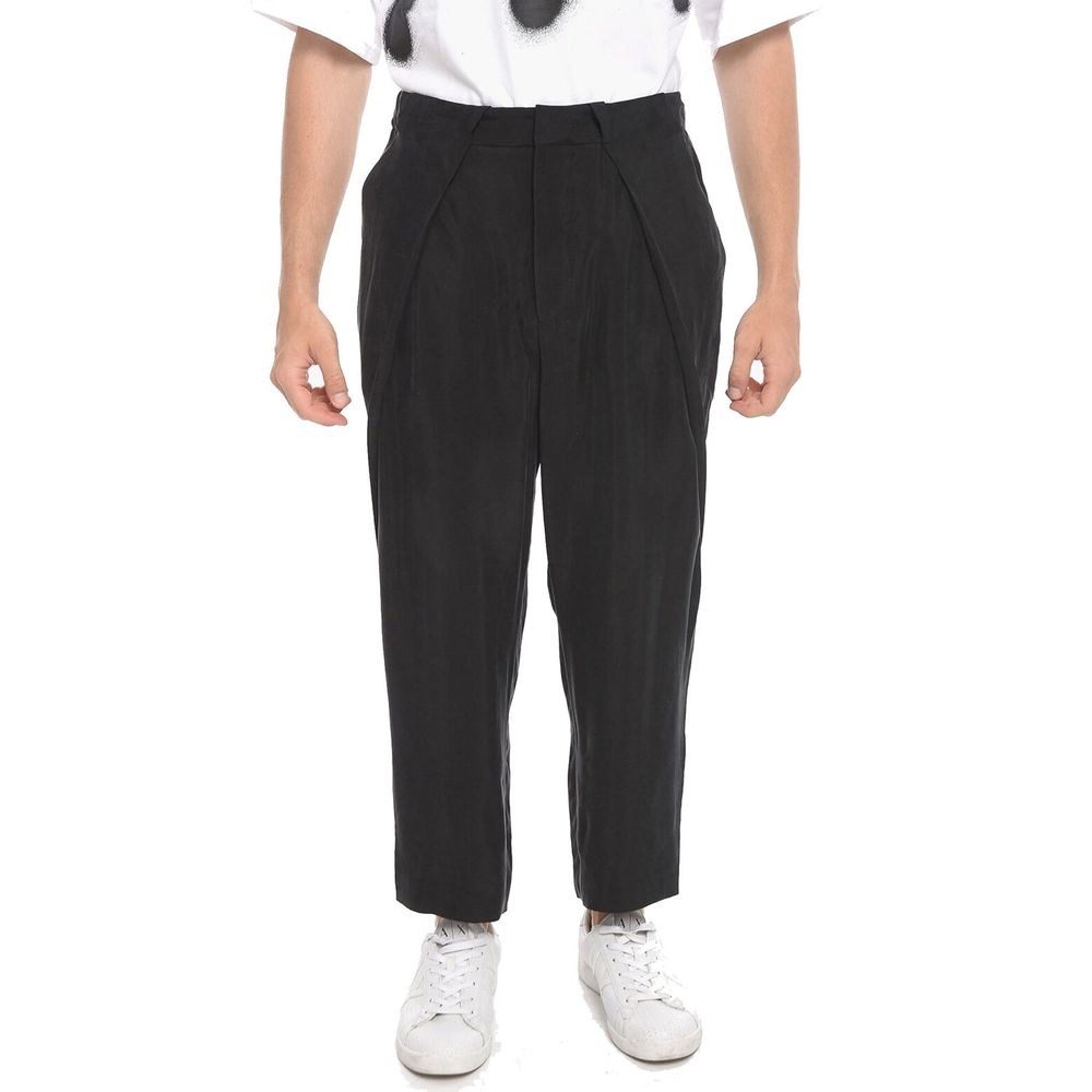 Black Copper Cropped Pants