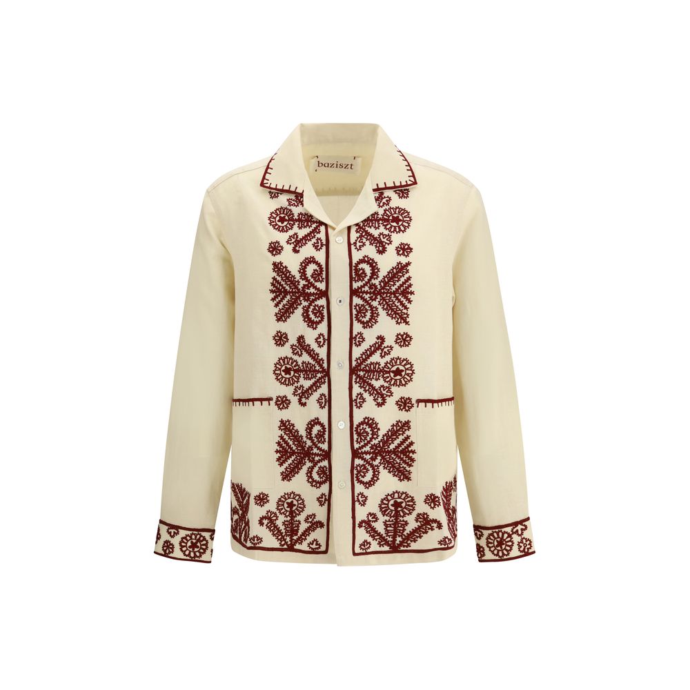 Beige Hemp Pattern Shirt
