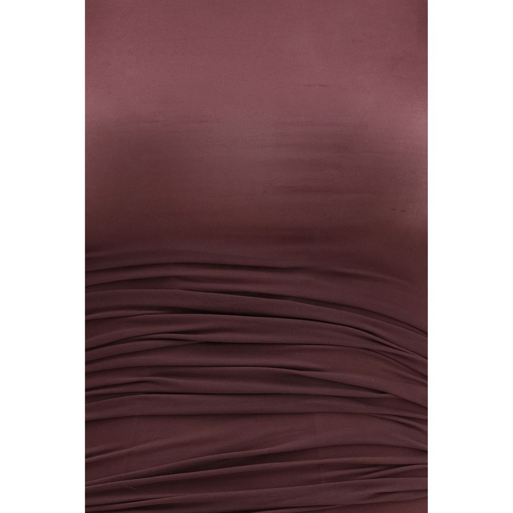 Bordeaux Polyamide Casual Dress
