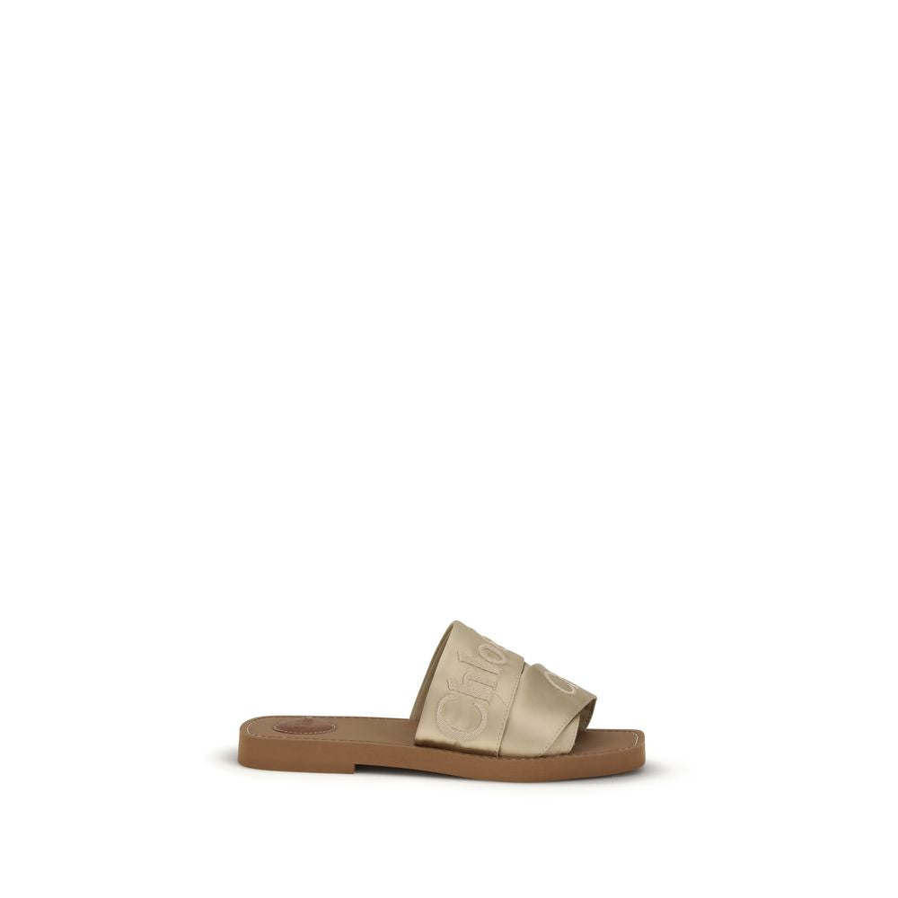 Gold Polyester Sandals