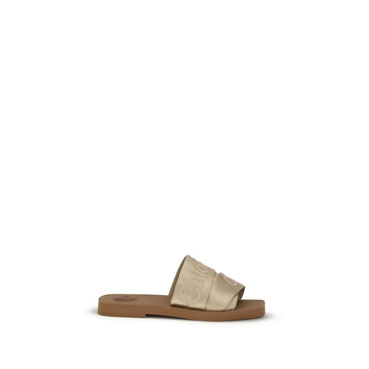 Gold Polyester Sandals