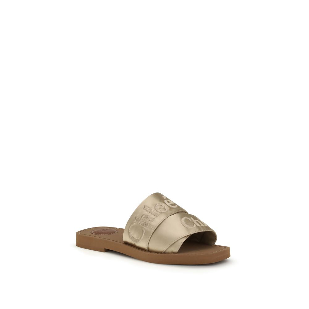 Gold Polyester Sandals