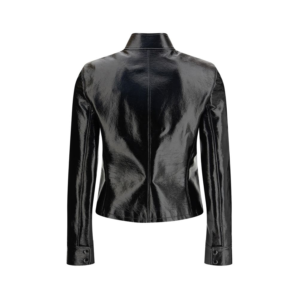 Black Cotton Full-Length Jacket