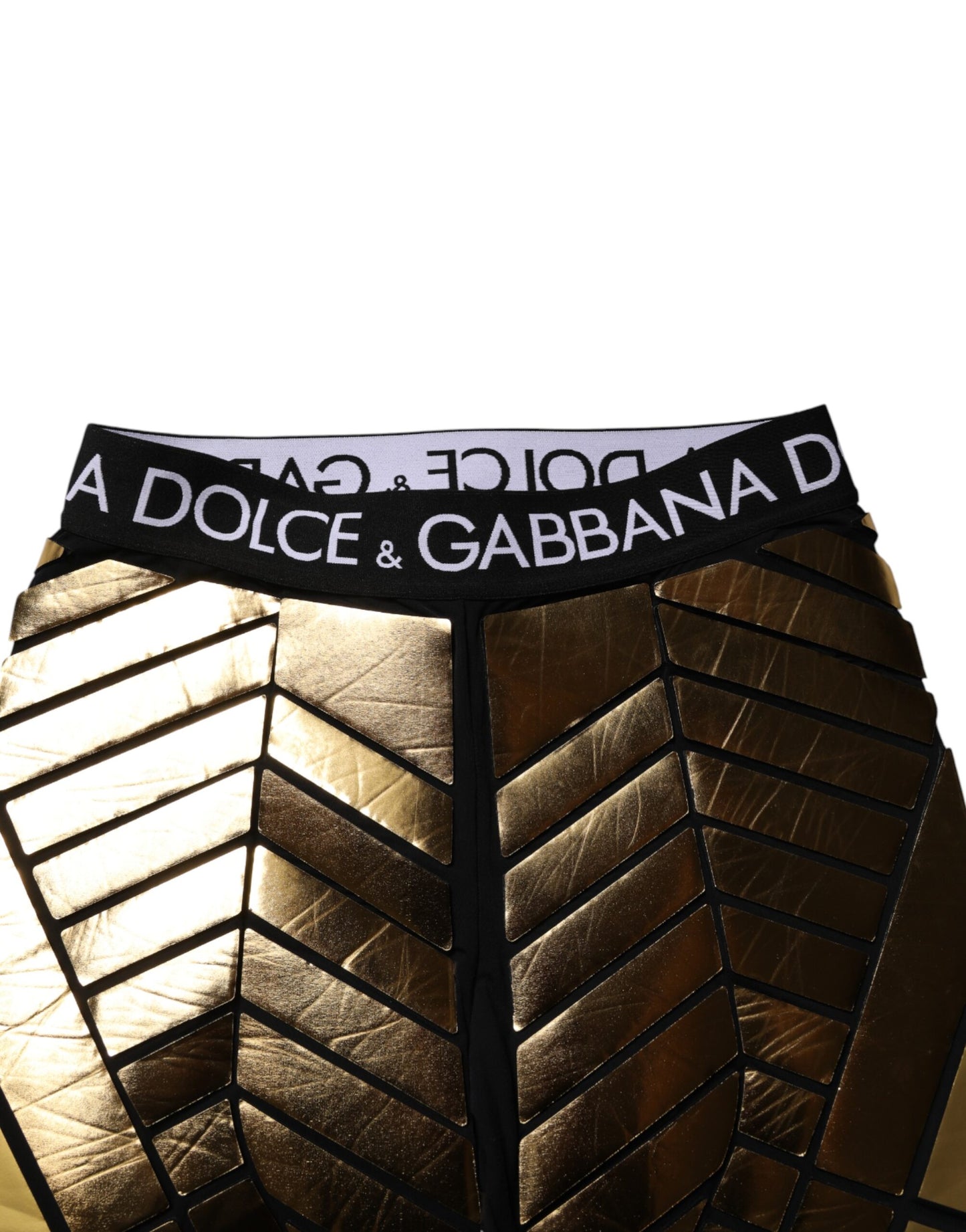 Black Gold Geometric Logo Men Leggings Pants