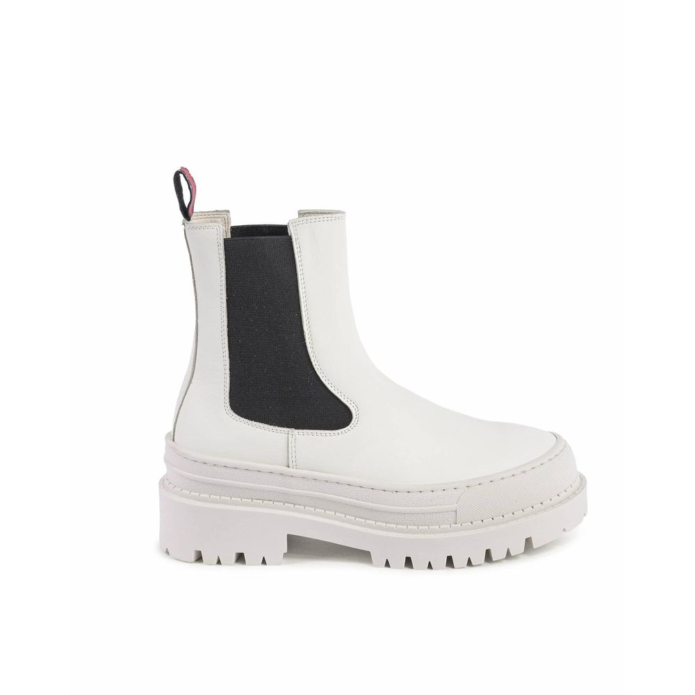 White Leather Ankle Boots