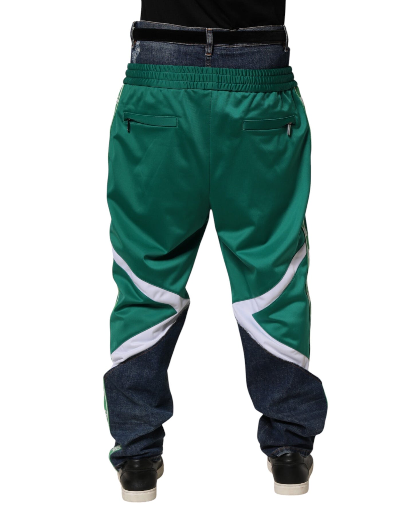 Multicolor Panelled Straight-Leg Denim Jeans