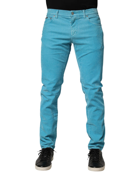 Blue Cotton Skinny Men Denim Trouser Jeans