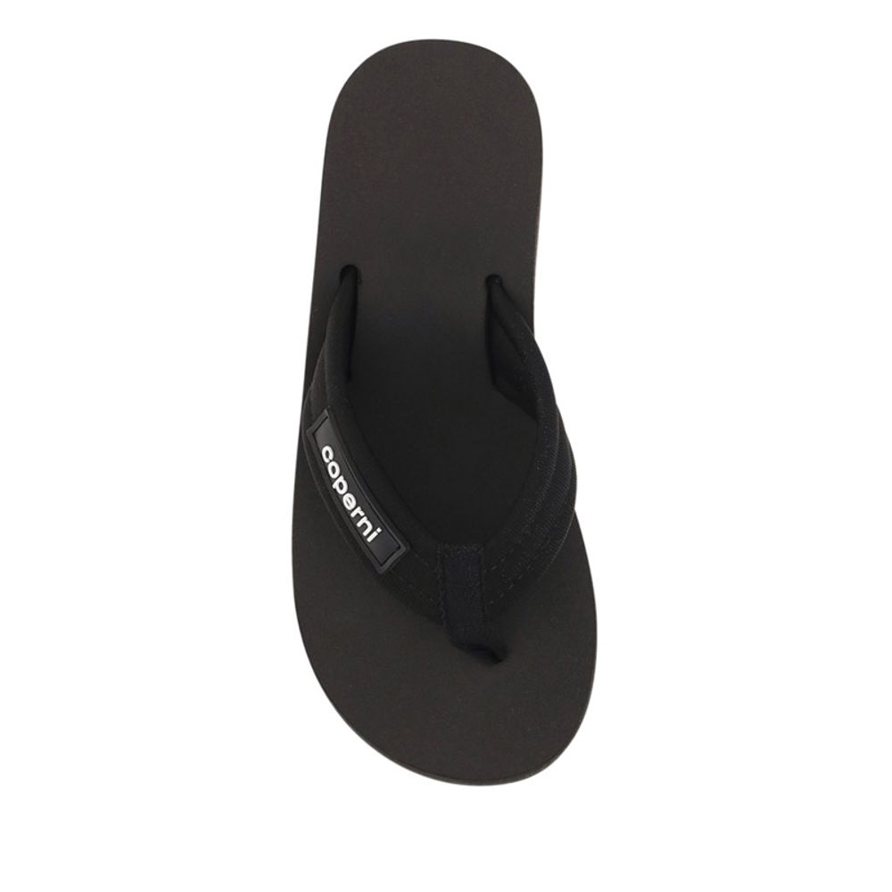 Black Polyester Platform Sandals